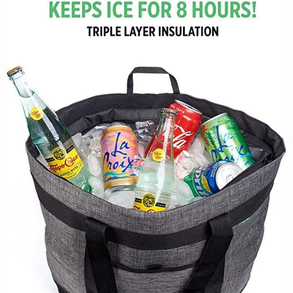 Collapsible Jumbo Insulated Cooler Tote Bag