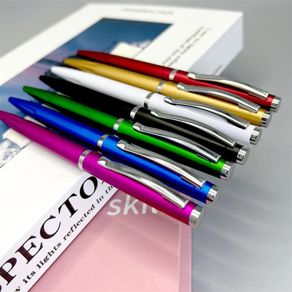 Plastic Retractable Twist Open Ballpoint Pen With Clip
