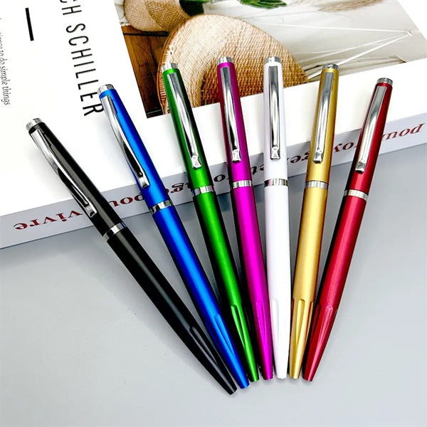 Plastic Retractable Twist Open Ballpoint Pen With Clip