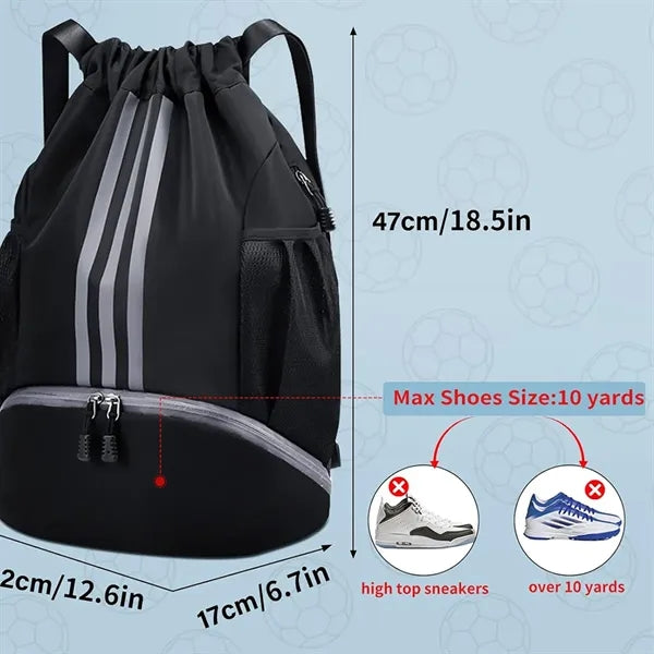 Drawstring Waterproof Basketball Soccer Sports Gym Backpack