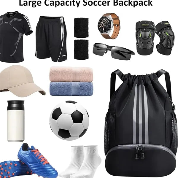 Drawstring Waterproof Basketball Soccer Sports Gym Backpack