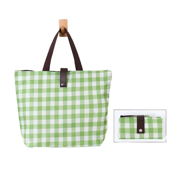 Plaid Oxford Shopping Tote Bag