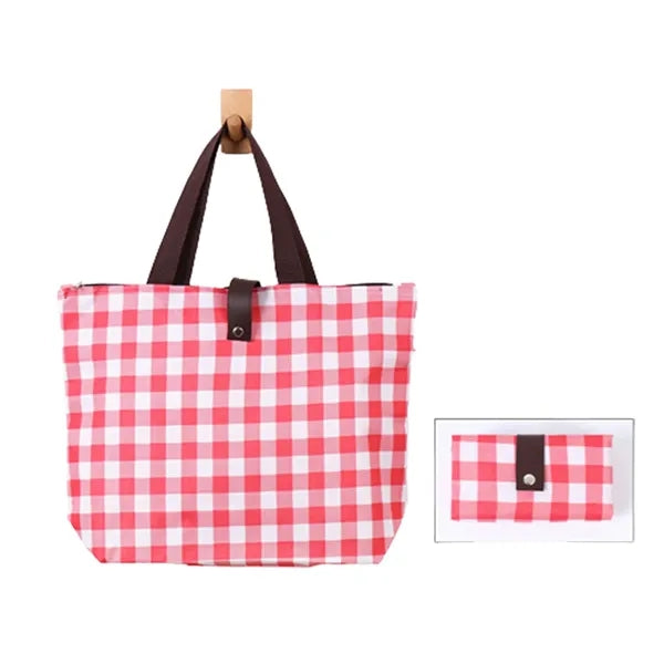 Plaid Oxford Shopping Tote Bag