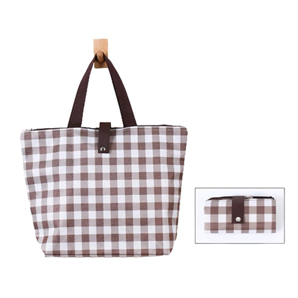 Plaid Oxford Shopping Tote Bag
