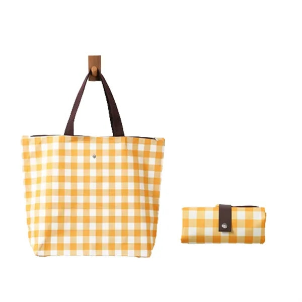 Plaid Oxford Shopping Tote Bag