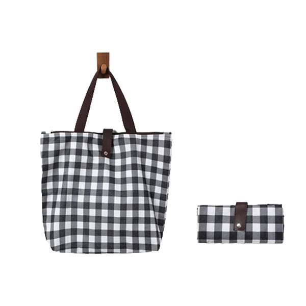 Plaid Oxford Shopping Tote Bag