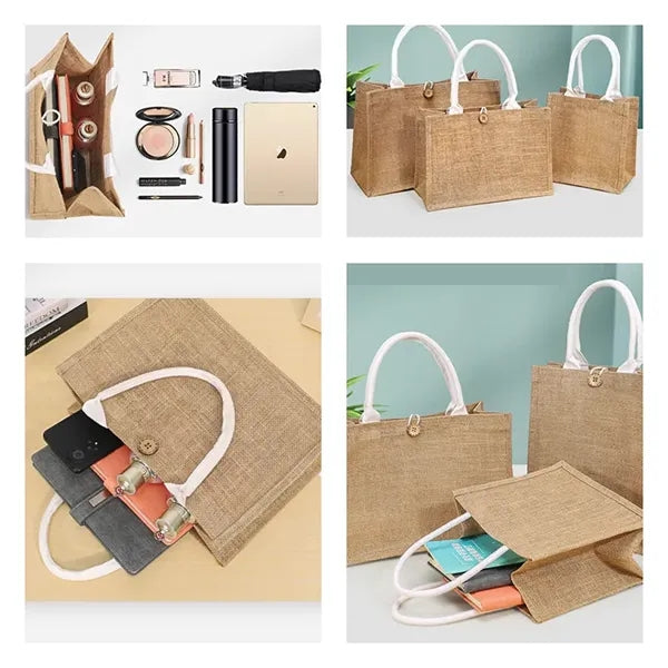 Retro Linen Shopping Bag