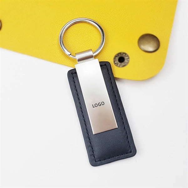 Rectangular Leather Key Chain