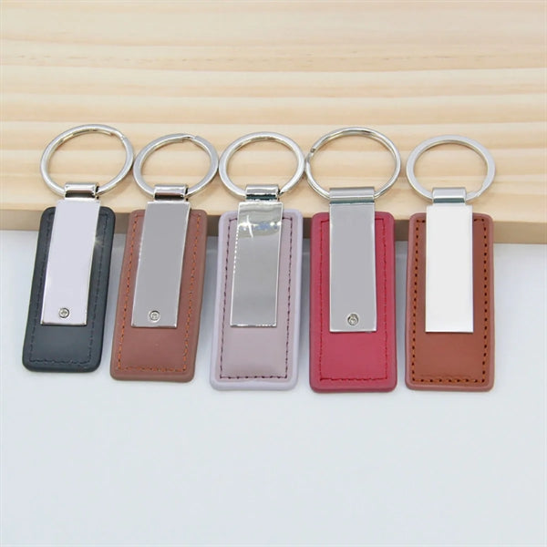 Rectangular Leather Key Chain