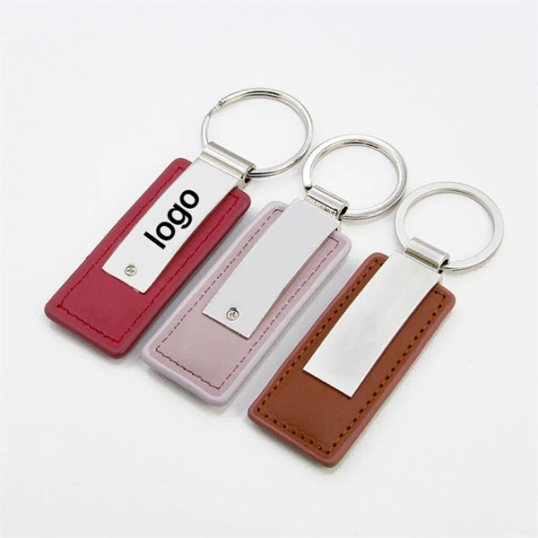 Rectangular Leather Key Chain