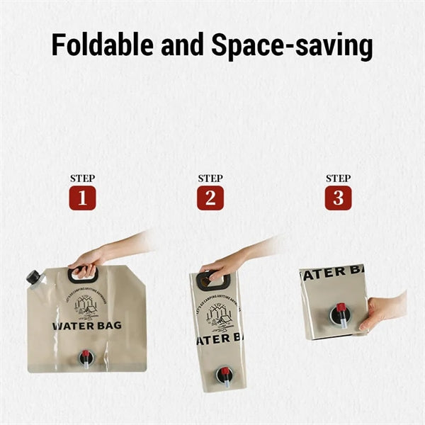 Outdoor 8L foldable water container bag with faucet
