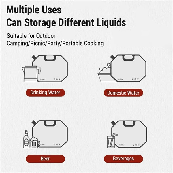 Outdoor 8L foldable water container bag with faucet