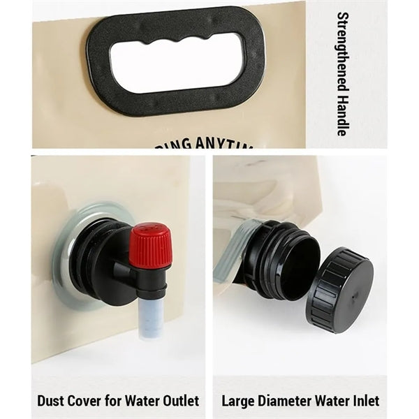 Outdoor 8L foldable water container bag with faucet