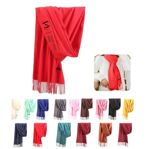 Pashmina Fringed Woven Scarf
