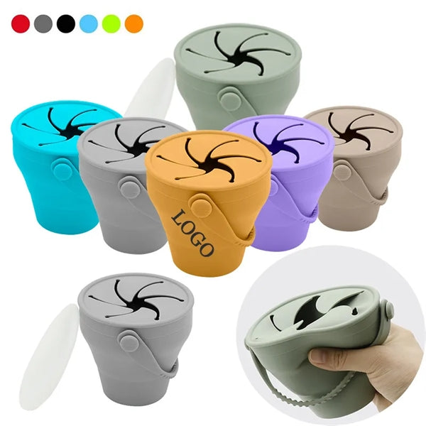 Folding Silicone Infant Snack Cups For Toddles