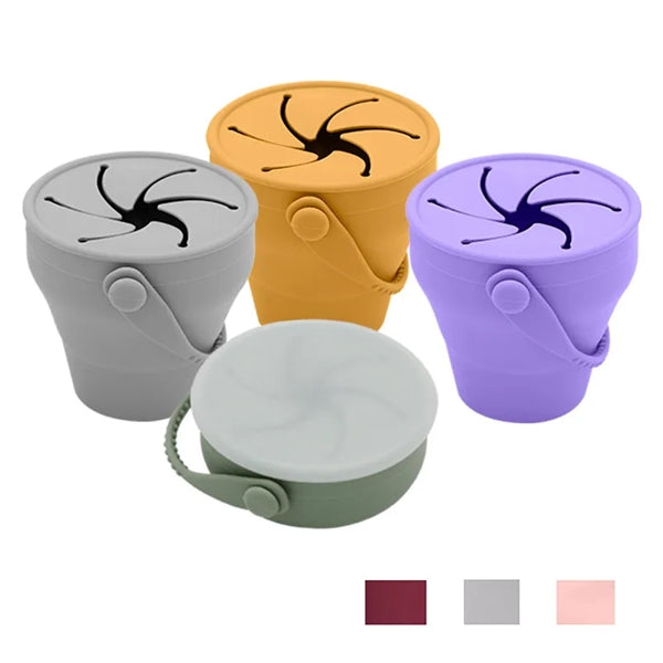Folding Silicone Infant Snack Cups For Toddles