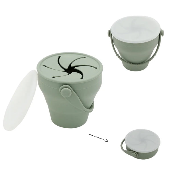 Folding Silicone Infant Snack Cups For Toddles