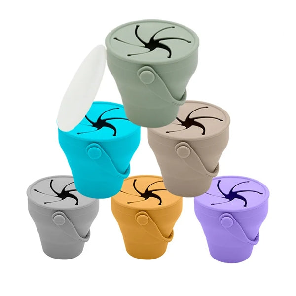 Folding Silicone Infant Snack Cups For Toddles