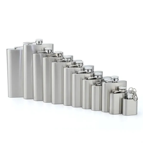 1oz Stainless Steel Hip Flask With Keychain