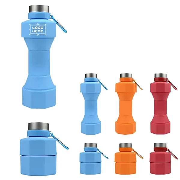 Dumbbell Shape Silicone Collapsible Sports Bottle
