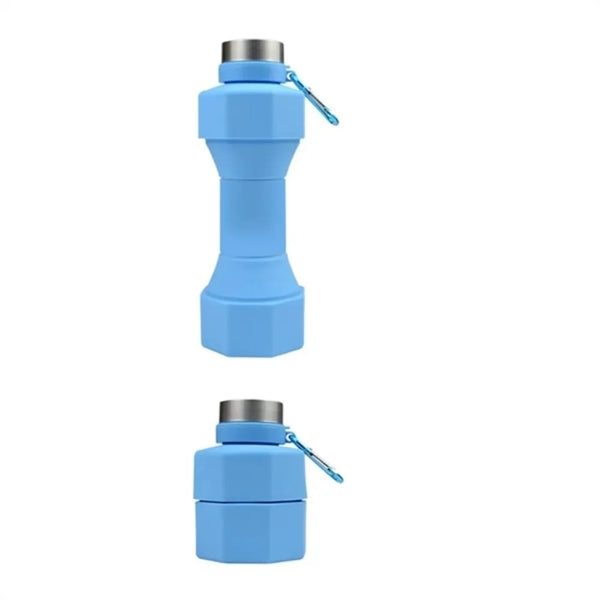 Dumbbell Shape Silicone Collapsible Sports Bottle