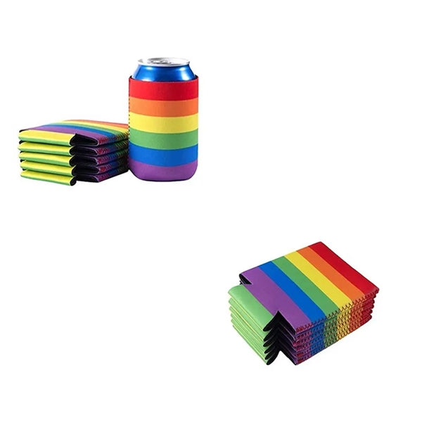 LGBT Rainbow Neoprene Can Cooler Beer Sleeves 3.94" x 5.12"