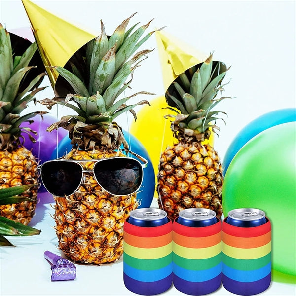 LGBT Rainbow Neoprene Can Cooler Beer Sleeves 3.94" x 5.12"