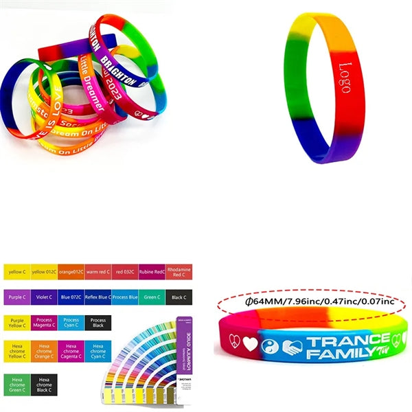 LGBT Rainbow Gay Pride Festival Silicone Wristbands Bracelet