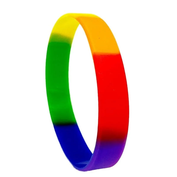 LGBT Rainbow Gay Pride Festival Silicone Wristbands Bracelet