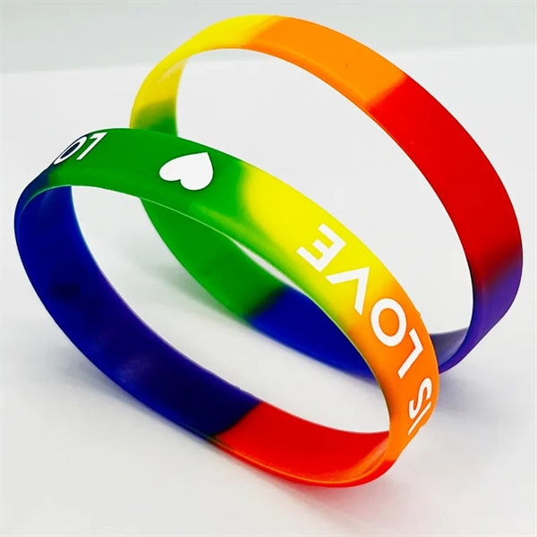LGBT Rainbow Gay Pride Festival Silicone Wristbands Bracelet
