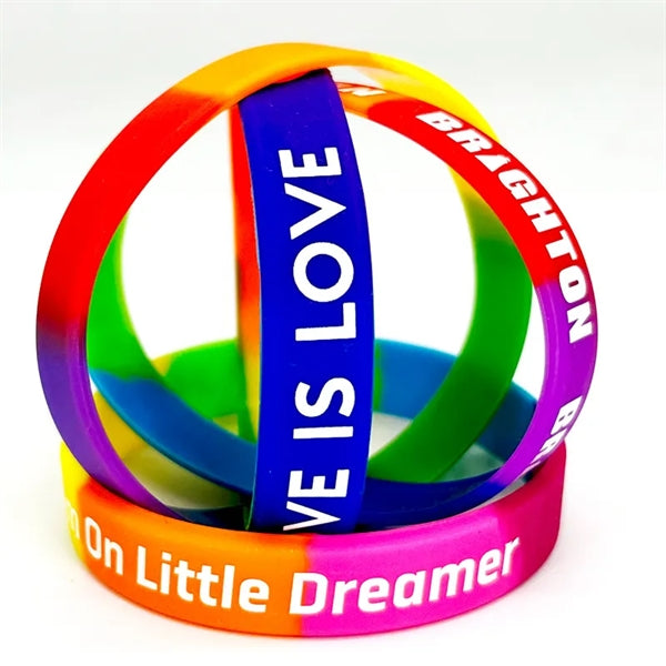 LGBT Rainbow Gay Pride Festival Silicone Wristbands Bracelet