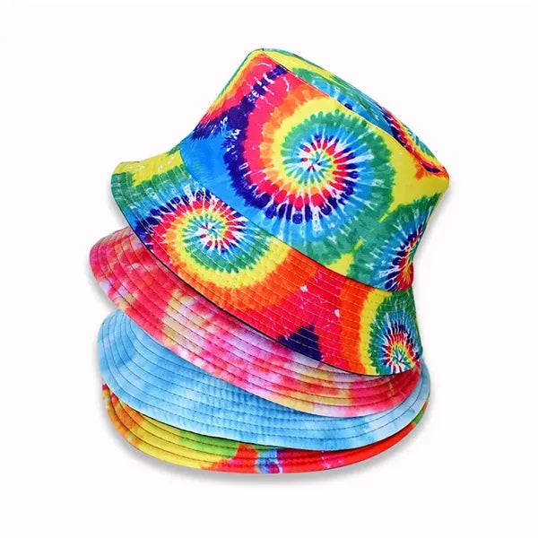 LGBT Rainbow Unisex Tie Dyed Polyester Bucket Hat