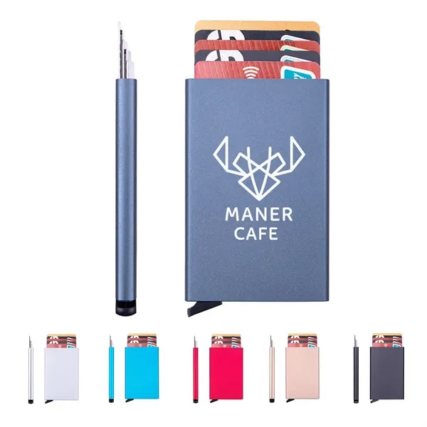 Pop Up RFID Credit Card Holder Slim Aluminum Wallet