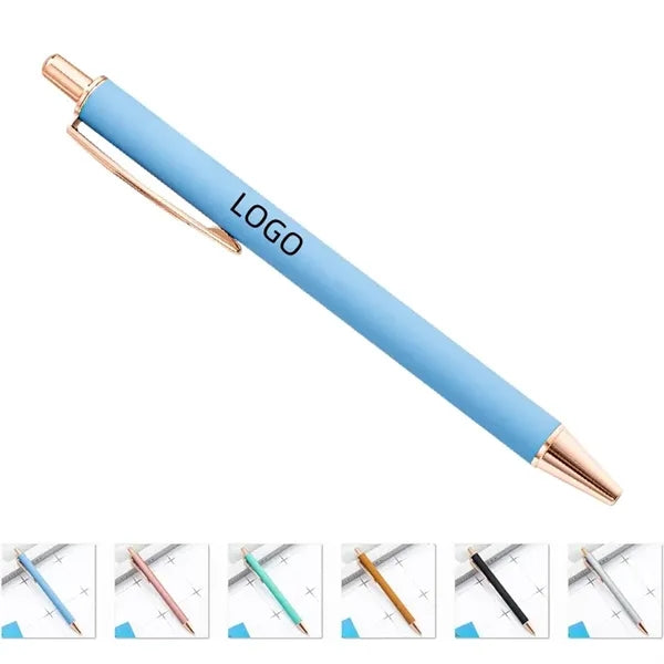 Ballpoint Pen Biros Soft Touch Metal Retractable Click