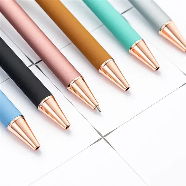 Ballpoint Pen Biros Soft Touch Metal Retractable Click