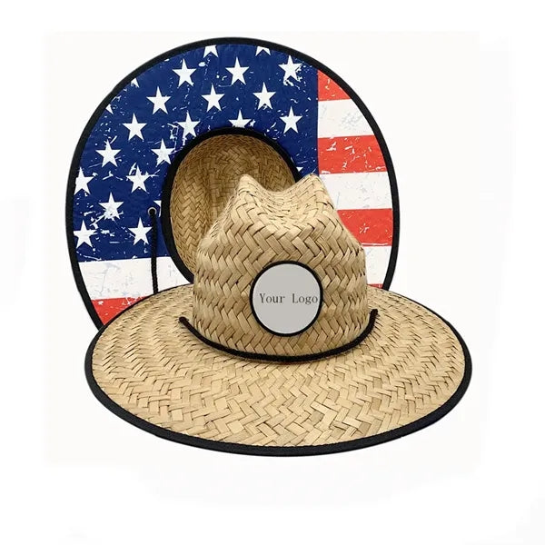 Lifeguard Straw Hats with Custom Patch & Underbrim