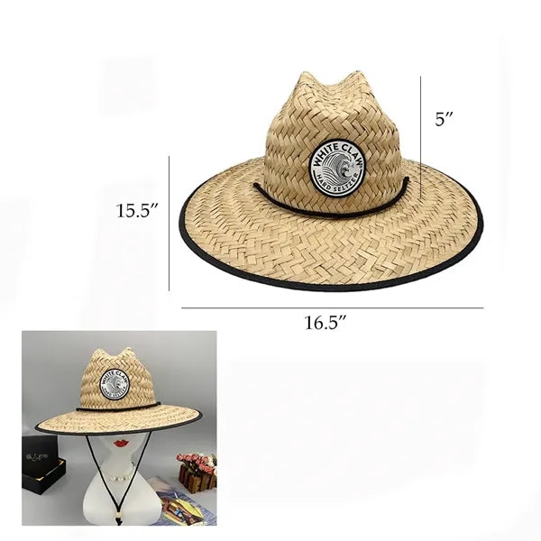 Lifeguard Straw Hats with Custom Patch & Underbrim