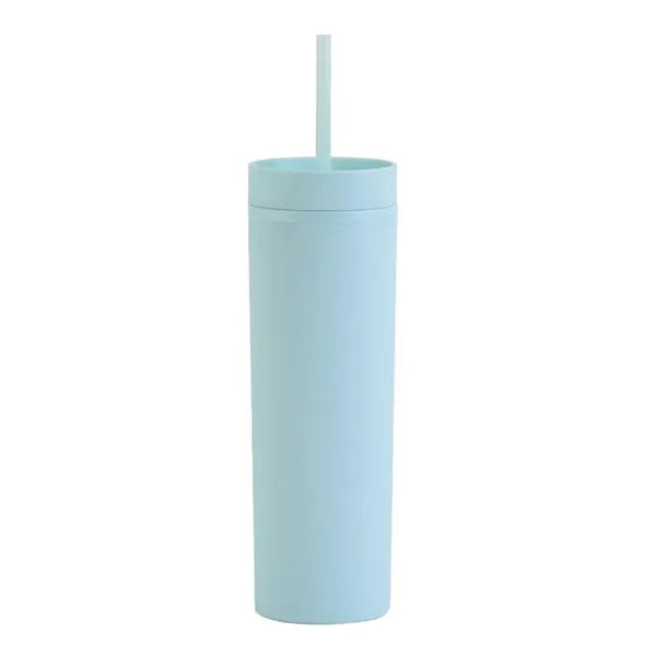 16OZ Colored Double Layer Plastic Straw Cups