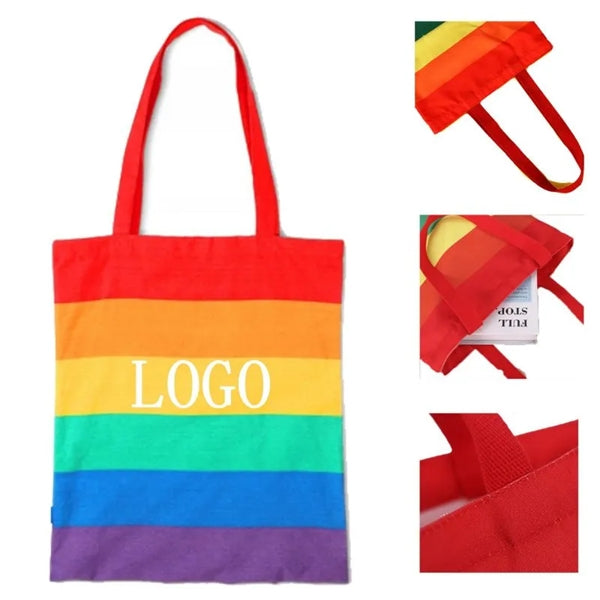 Rainbow Canvas Tote Bag LGBT