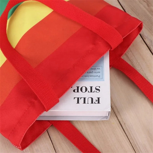 Rainbow Canvas Tote Bag LGBT