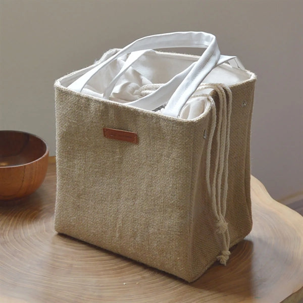 Insulated Lunch Box Cotton And Linen Handbag