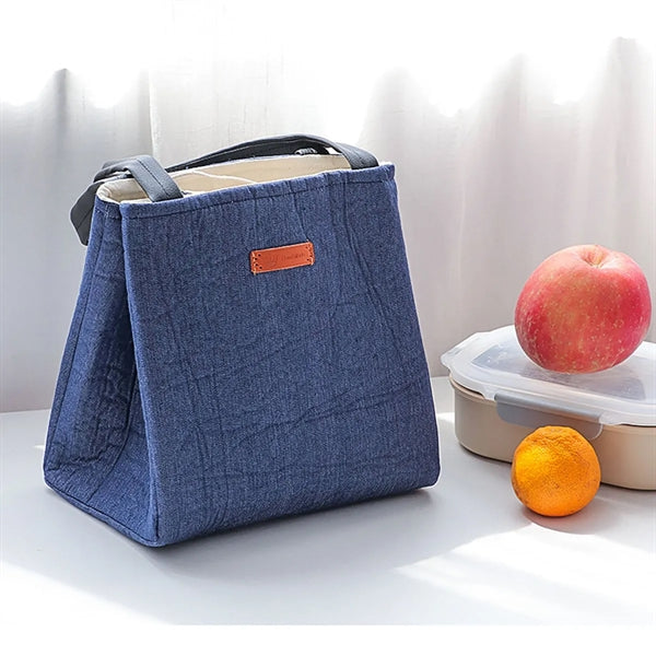 Insulated Lunch Box Cotton And Linen Handbag