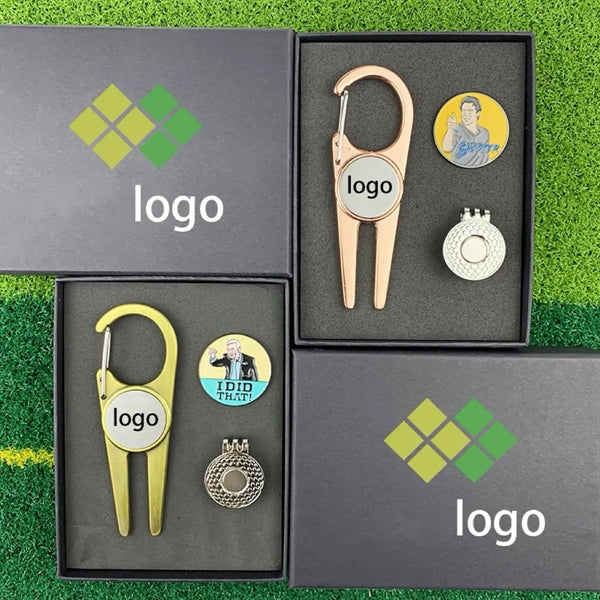Golf Divot Tool With Magnetic Ball Marker