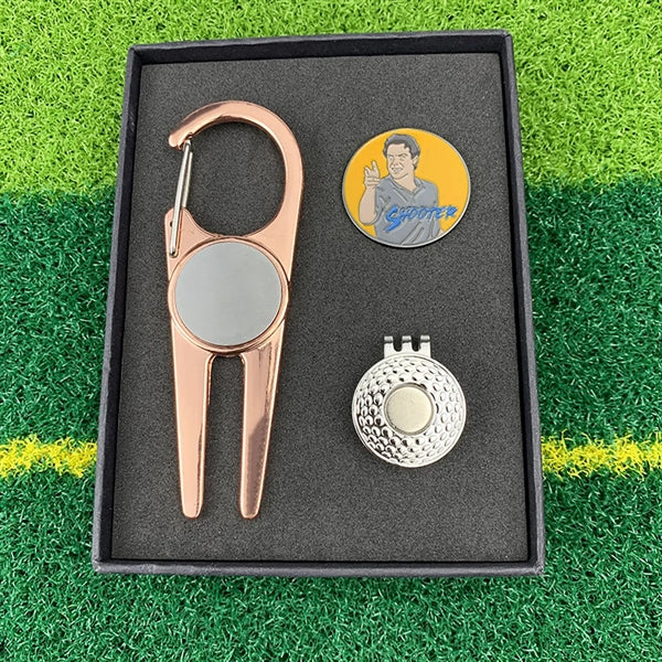 Golf Divot Tool With Magnetic Ball Marker