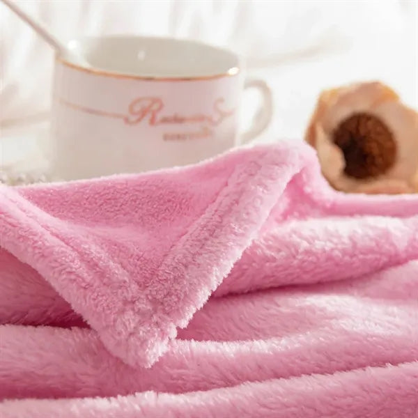 Flannel Fleece Couch Throw Microfiber Plush Solid Blanket