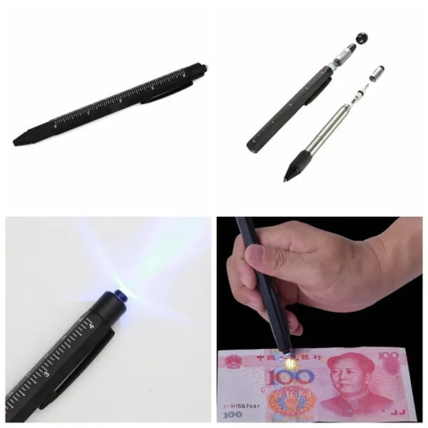 LED Cash Verification Lamp 8-in-1 Metal Tool Capacitive Pen