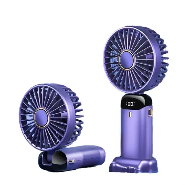 Led Digital Display Foldable Handheld Fan