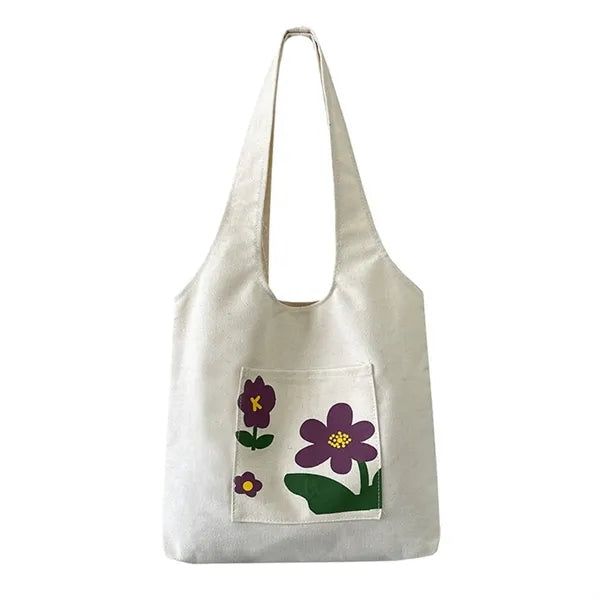 Single Shoulder Vest Canvas Tote Handbag