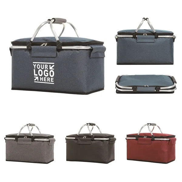 20 Liters Folding Heathered Non-Woven Insulated Cooler Lunch