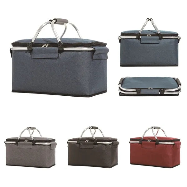 20 Liters Folding Heathered Non-Woven Insulated Cooler Lunch